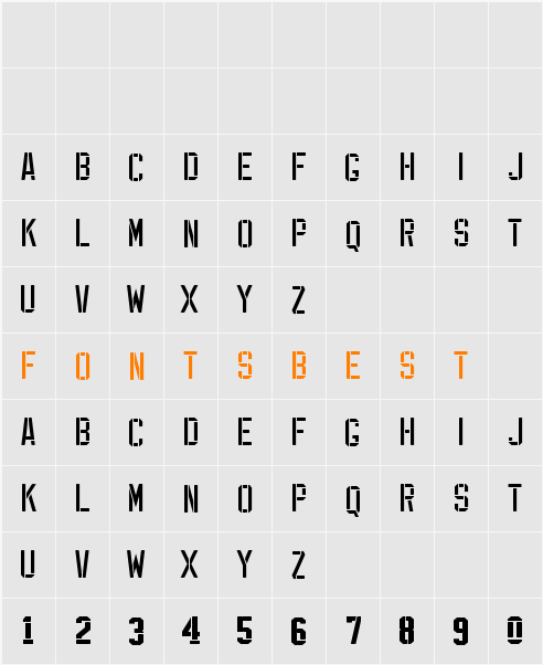 EXP FONT Character Map