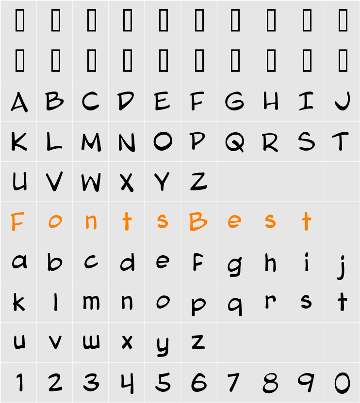 Blambot Pro Lite Character Map