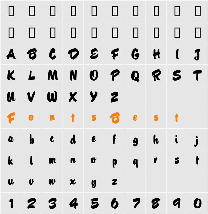 Huston Character Map