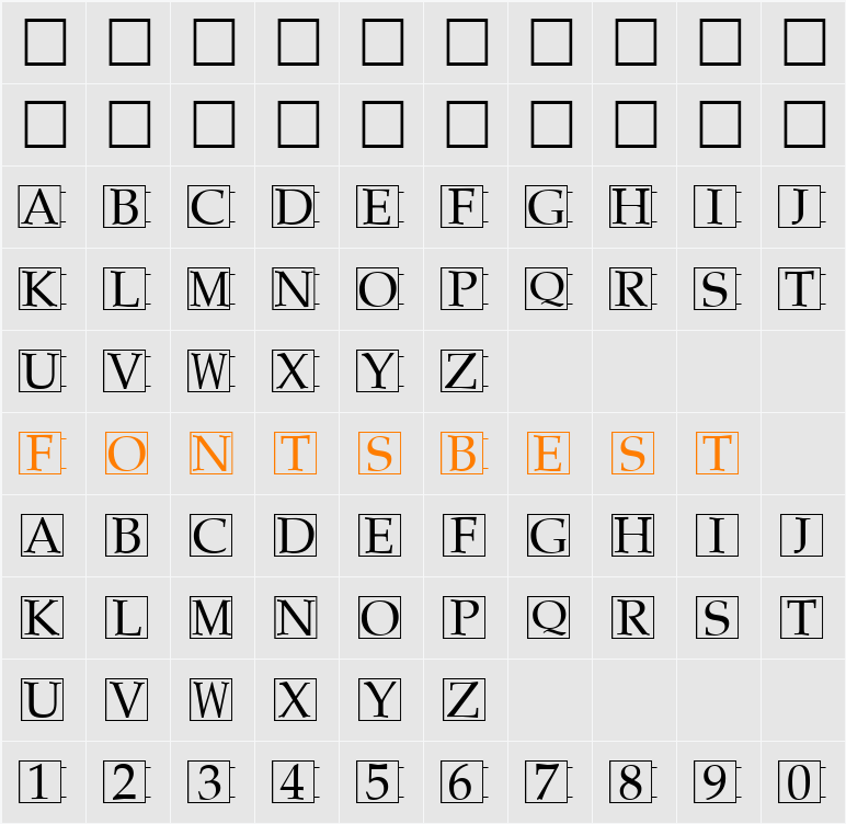 FZ BORDERS 19 Character Map