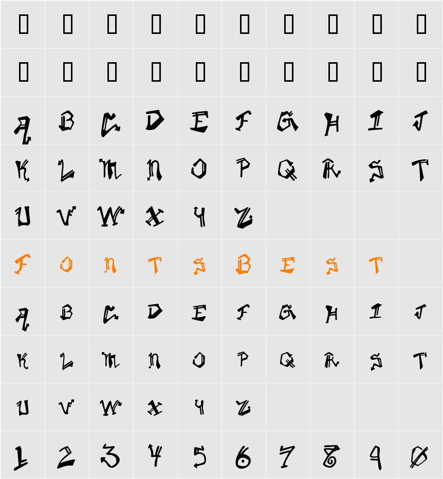 KrylonGothic Character Map