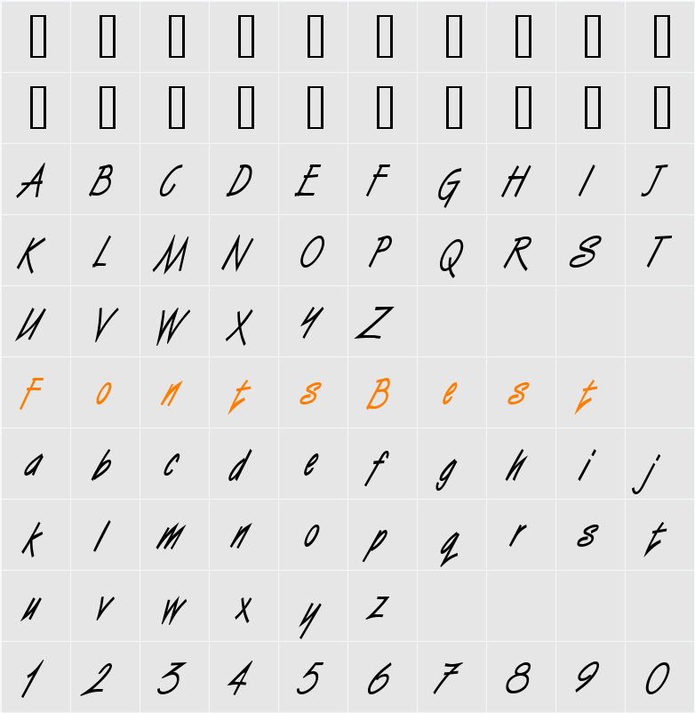Vizier Condensed Heavy Character Map