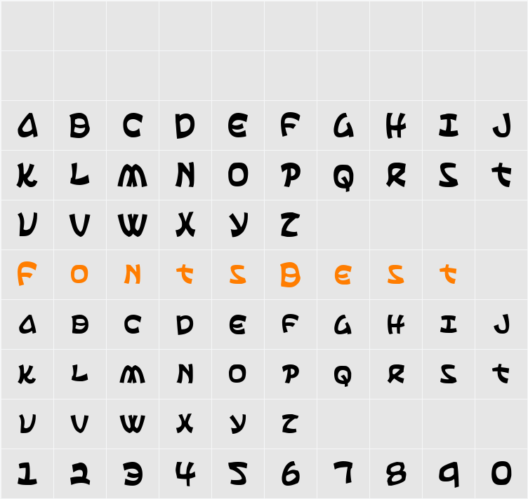 Ephesian Condensed Character Map
