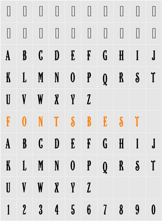 URWBetaComD Character Map