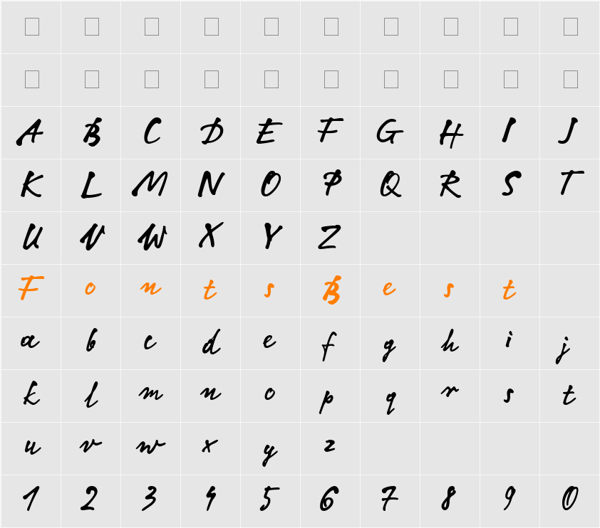 LTNotec Character Map