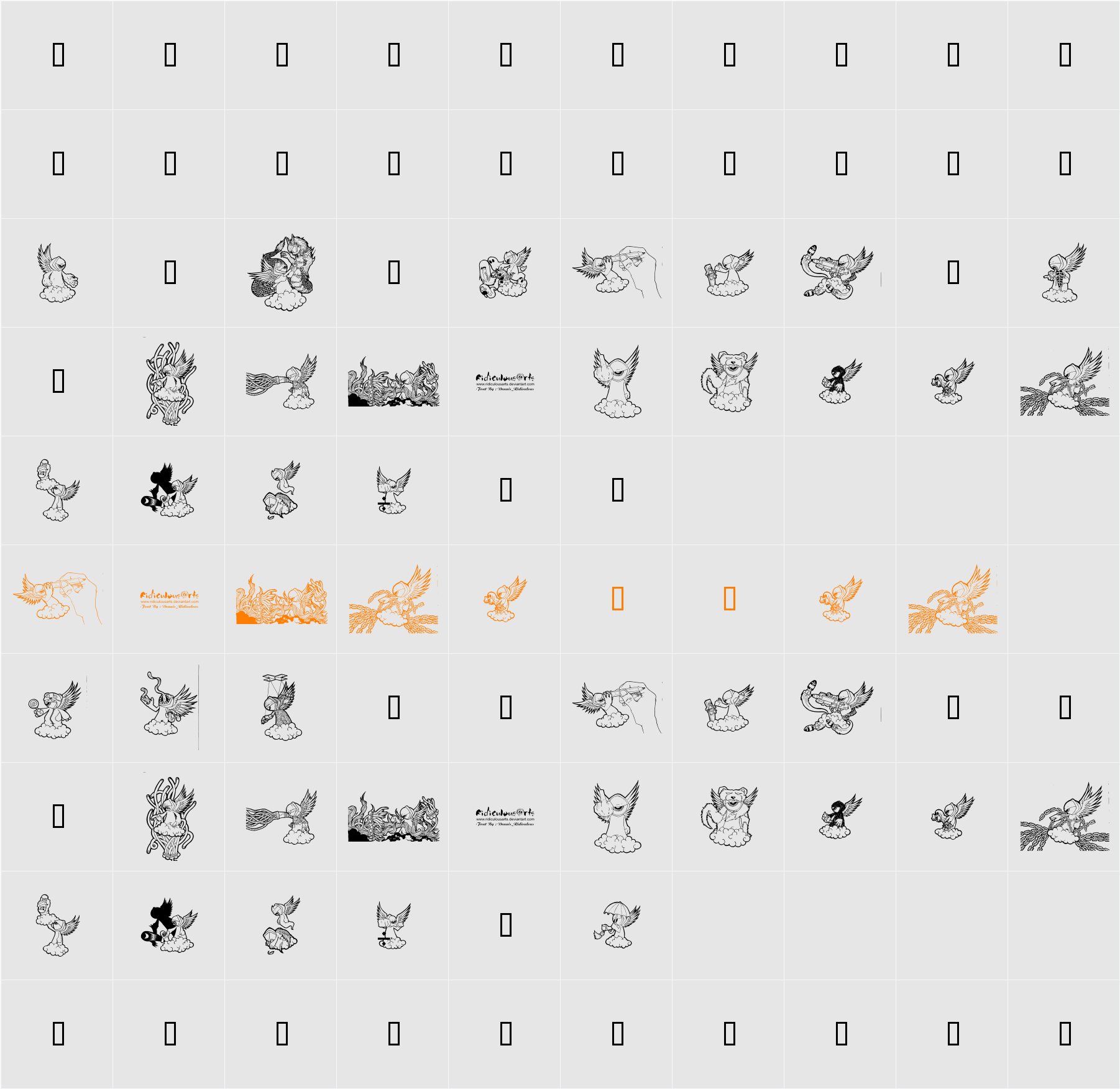 RidiculousArts Character Map