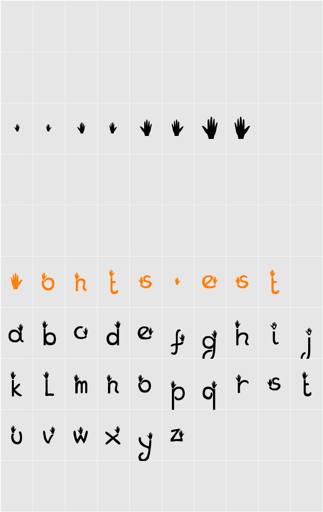 Hands Character Map