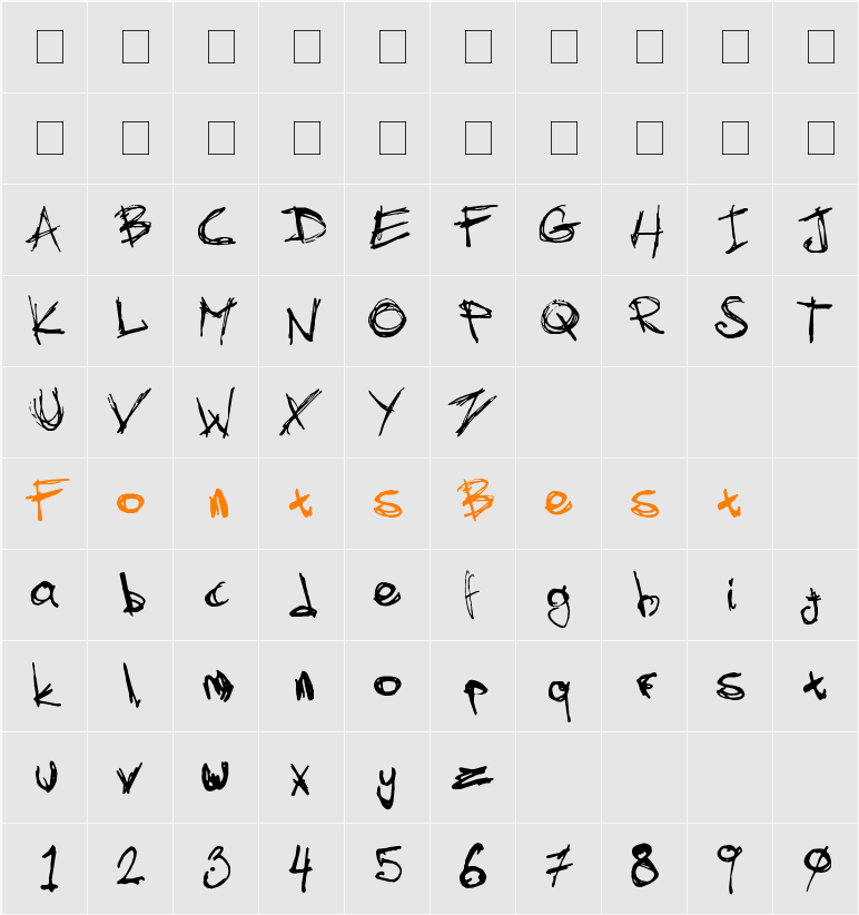 Skratch_v2 Character Map