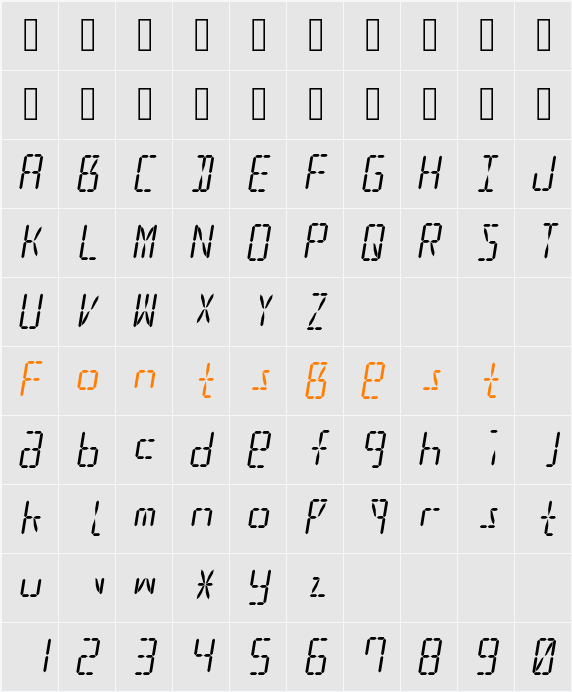led16sgmnt2 Character Map