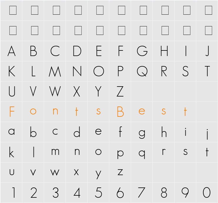 Bougan SSi Character Map