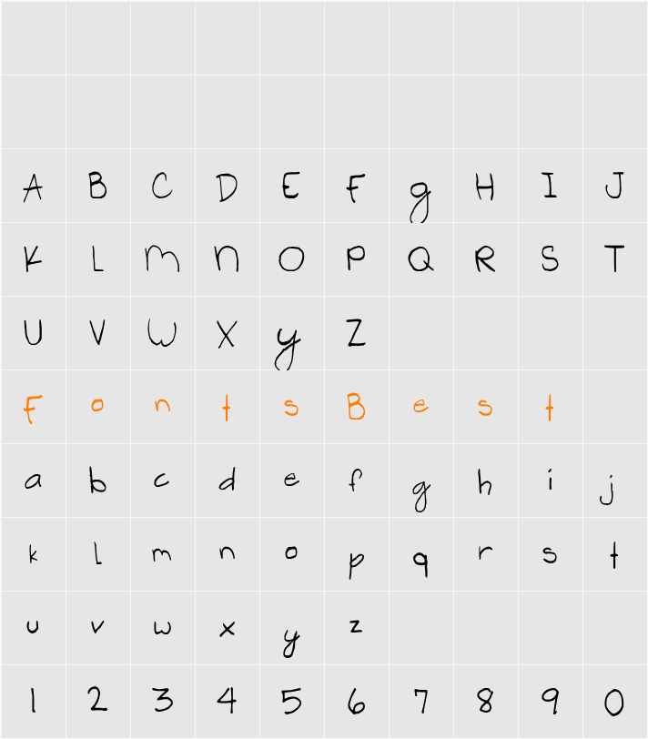 SA Apricots Character Map