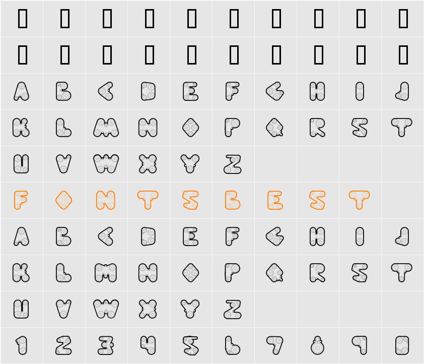 WebPressBold Character Map
