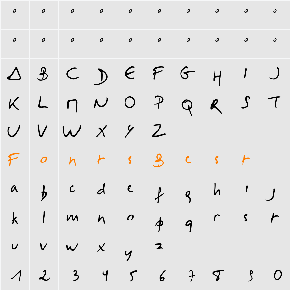 Selus Character Map