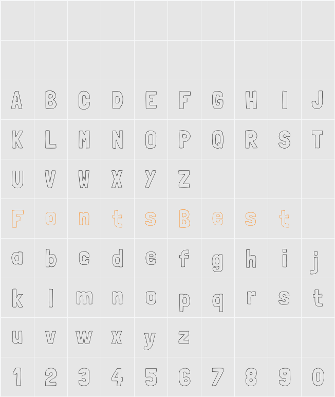 Londrina Outline Character Map