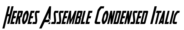 Heroes Assemble Condensed Italic Font Image