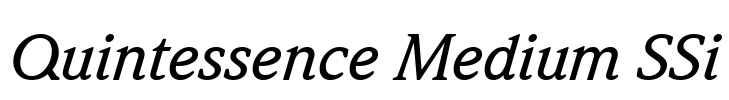 Quintessence Medium SSi Font Image