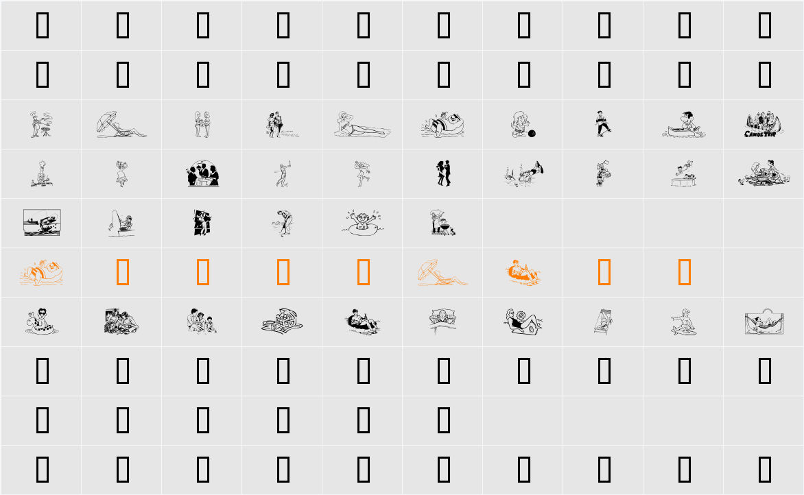 R and R Character Map