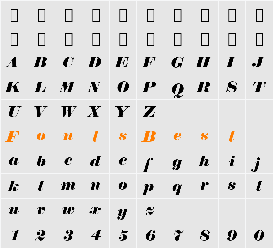 106-CAI978 Character Map