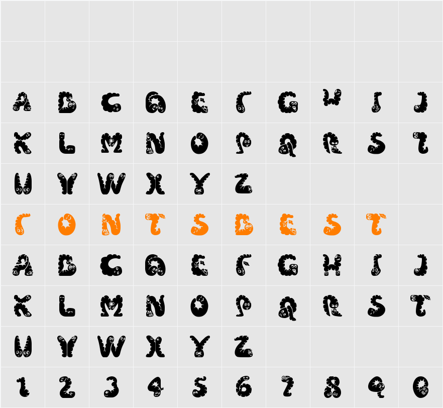 Wibbles Character Map
