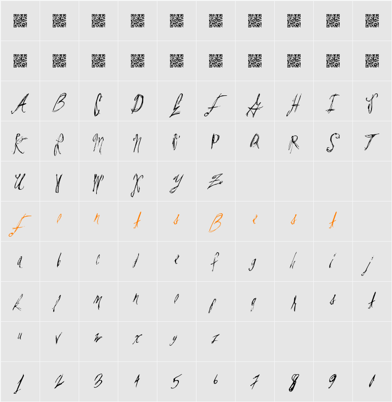 ParisLabel Character Map