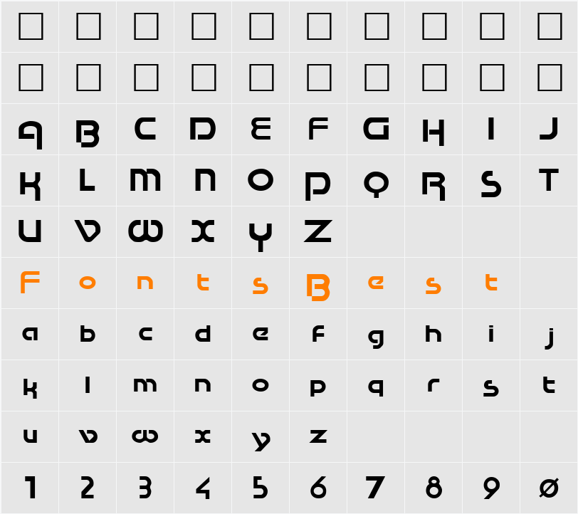 Swish ttnorm Character Map
