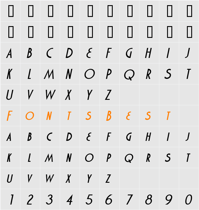 Marquisette BTN Character Map