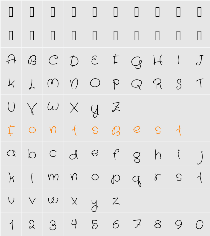 Sun  Character Map