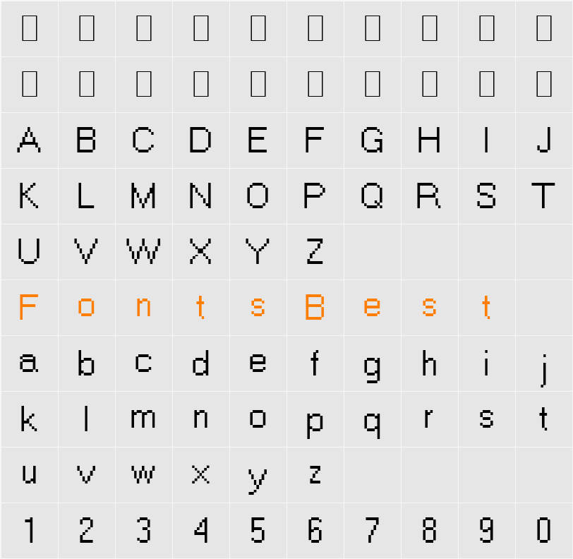 Sysfont Becker Character Map