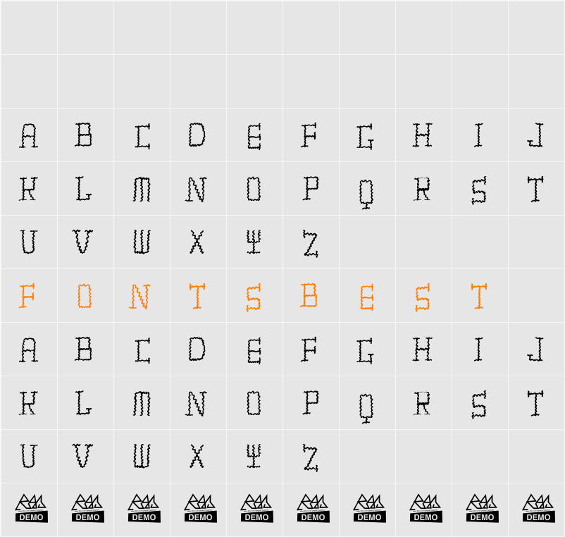 TIRITONA REGULAR Character Map
