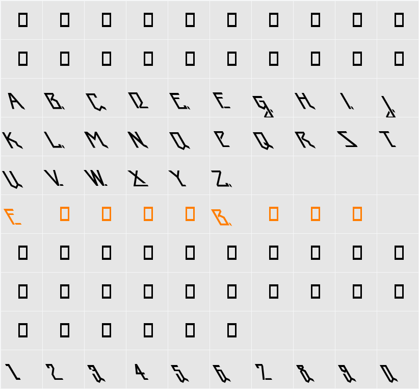 JudaslikeBegin Character Map