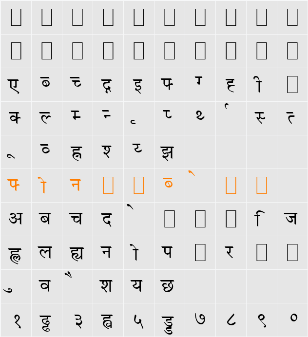 Hindi Demo Vijay Character Map