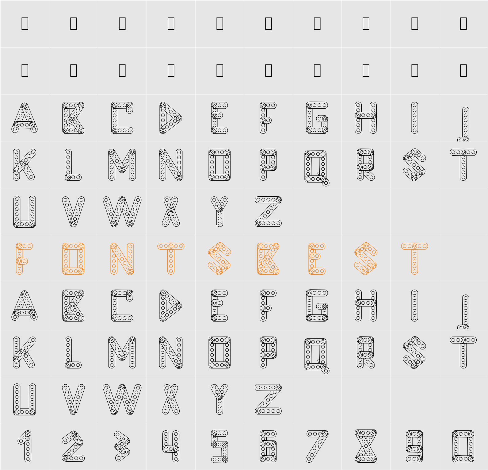 LC Construct Character Map