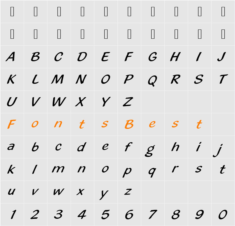 Blacklight Becker Character Map