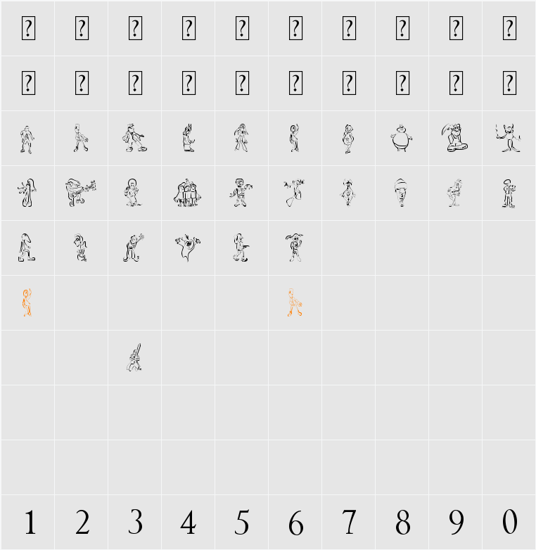 sketchcore Character Map