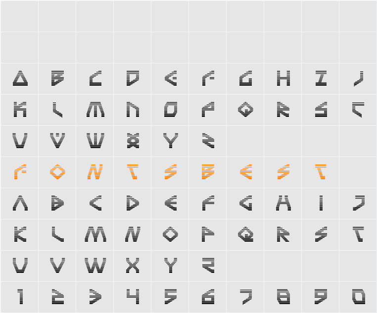 Terra Firma Gradient Character Map
