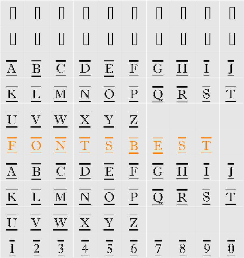 a_AntiqueTitulDcFr Character Map