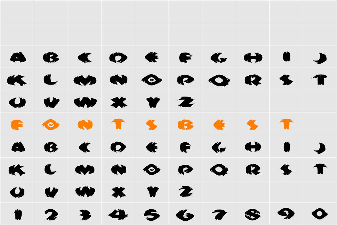 KlitschKOtiquaRound Character Map
