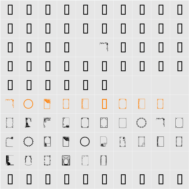 FramesAndBordersII Character Map