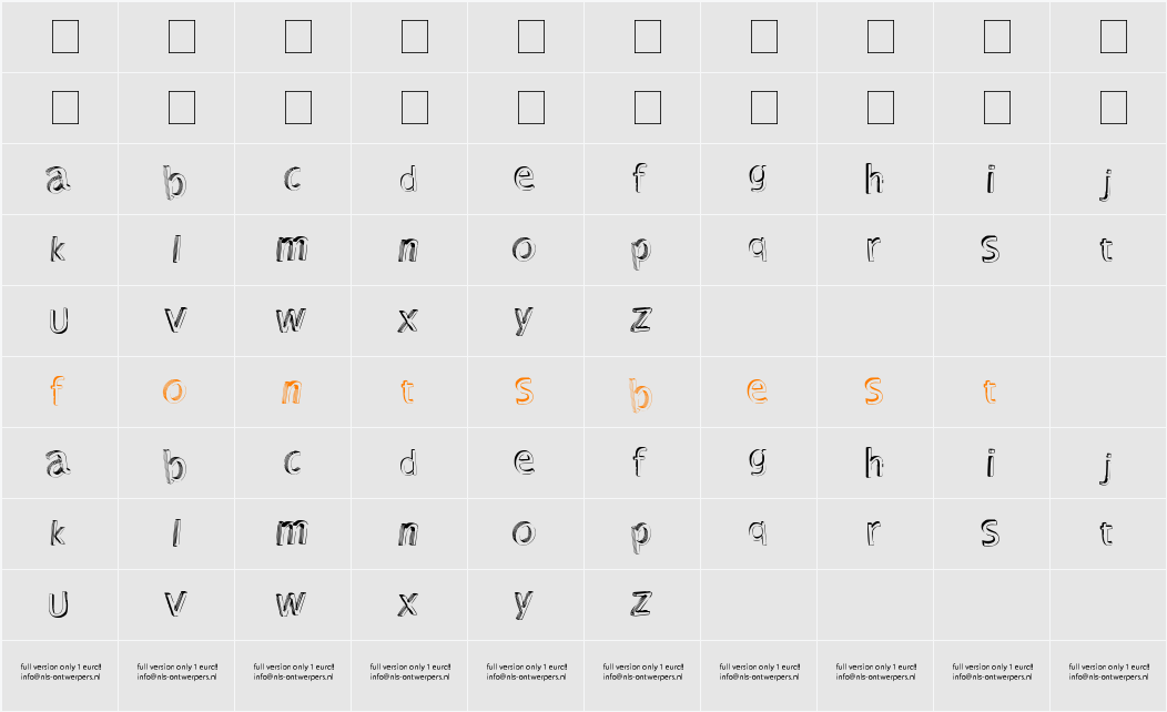 Shutdown! Character Map