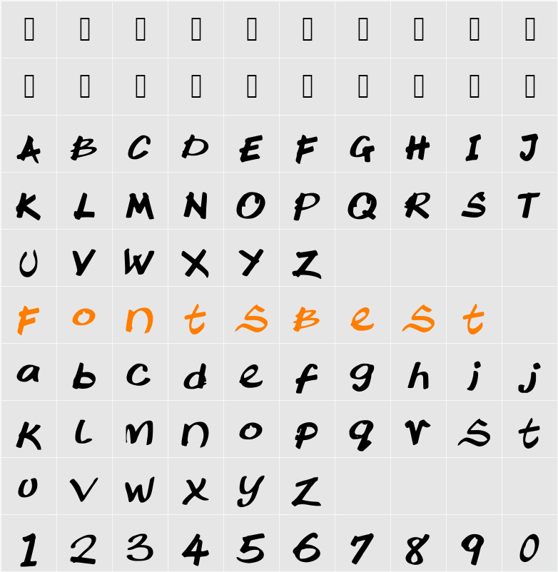 Ktochi Character Map