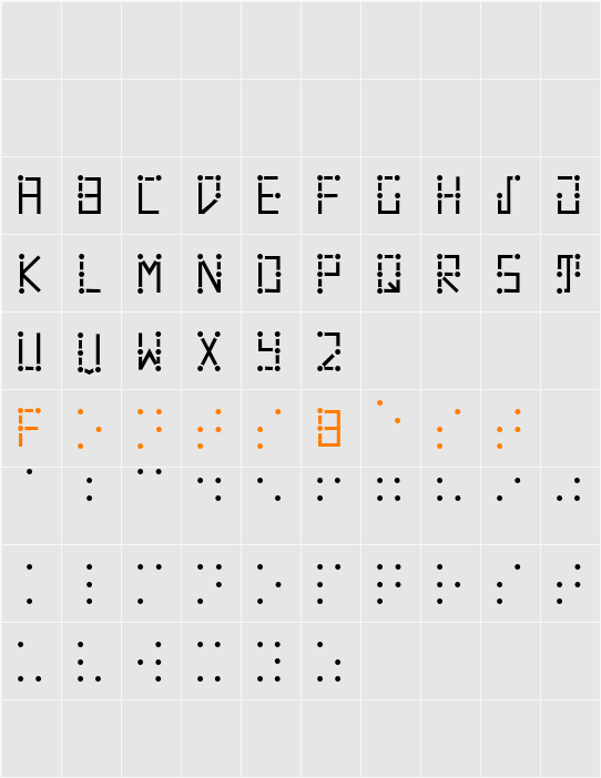 VisualBraille Character Map