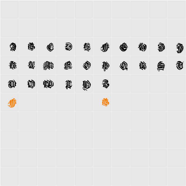 WeimarCaps Character Map