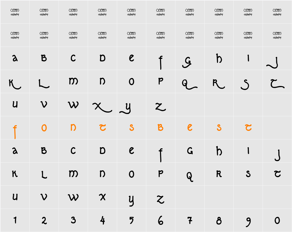 Kipferln Character Map