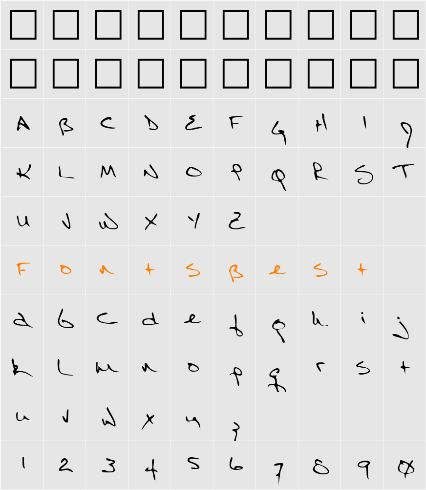LEHN086 Character Map