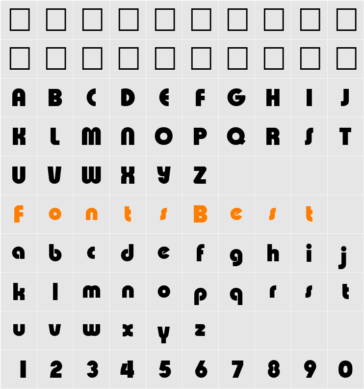 Expressa-Heavy Character Map