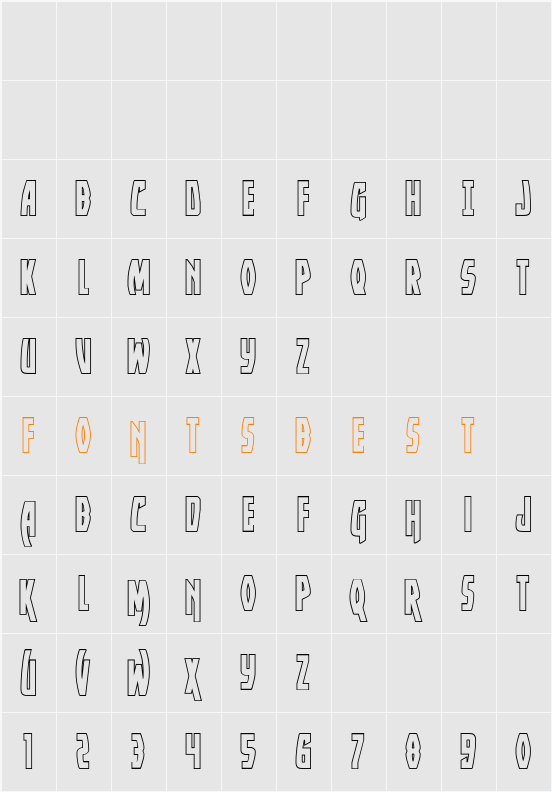 Yankee Clipper Outline Character Map