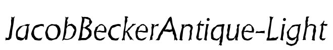 JacobBeckerAntique-Light Font Image