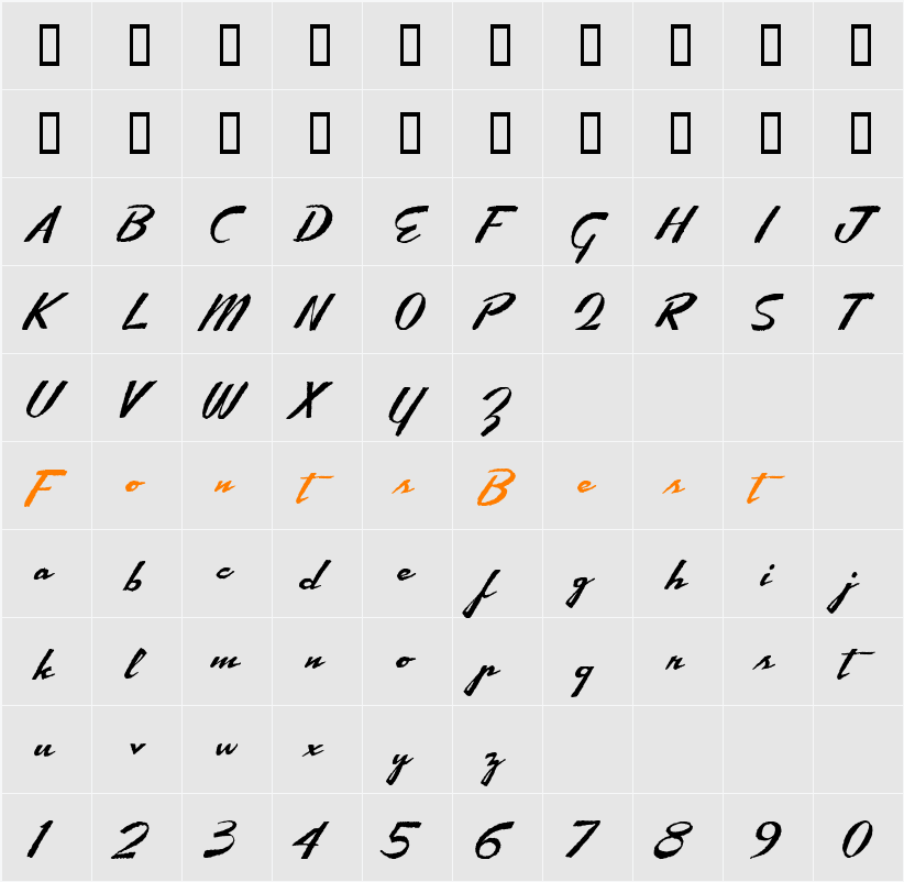 El Ranchero Character Map