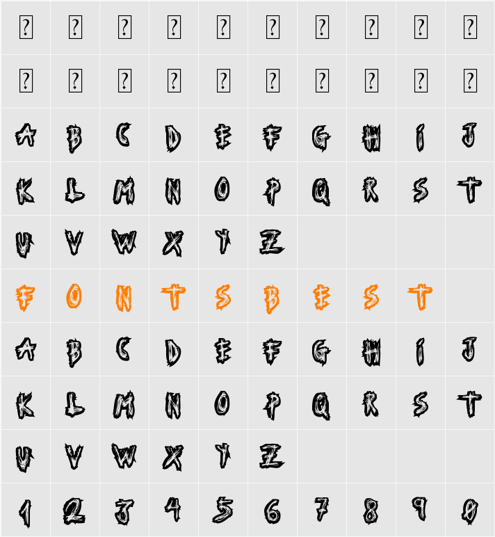 Serial Font Character Map