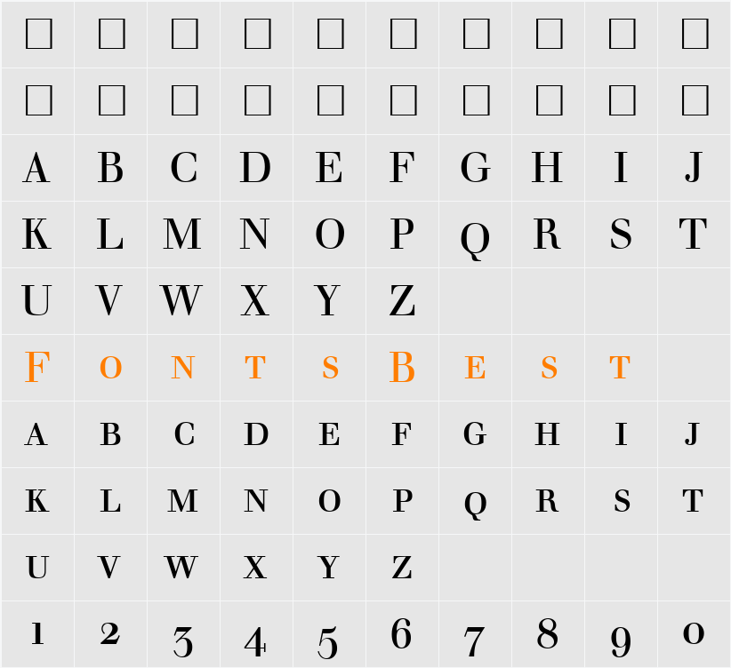 WalbaumDisplaySmc Character Map